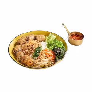 #K5: Shredded Pork Skin & Spring Roll Vermicelli Noodle Bowl