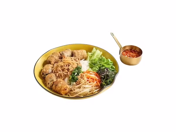 #K5: Shredded Pork Skin & Spring Roll Vermicelli Noodle Bowl