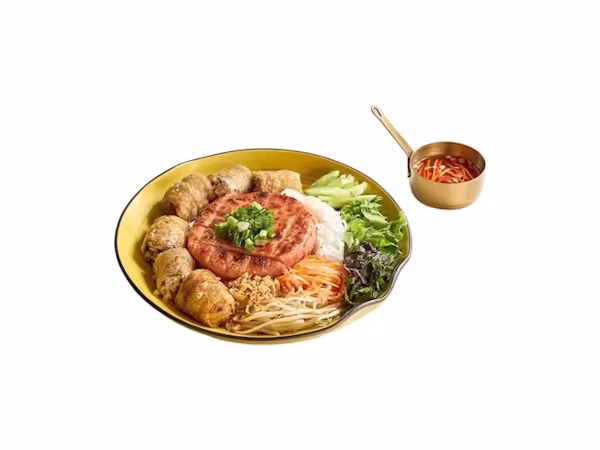 #K2: Grilled Pork Patty & Spring Roll Vermicelli Noodle Bowl